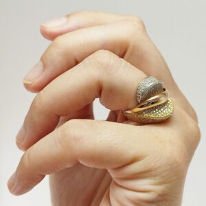 Anillo Tricolor con Circonitas