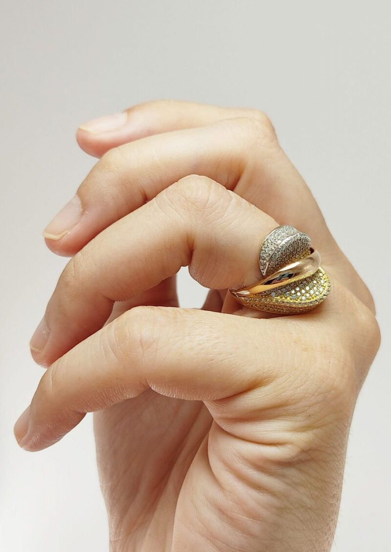 Anillo Tricolor con Circonitas