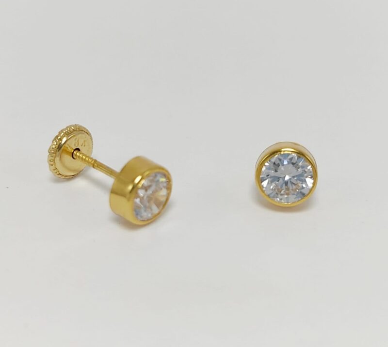 Pendientes Oro Amarillo Chatón 5.2 mm