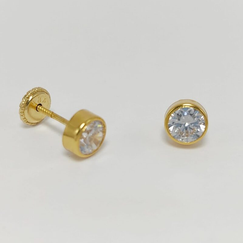 Pendientes Oro Amarillo Chatón 5.2 mm