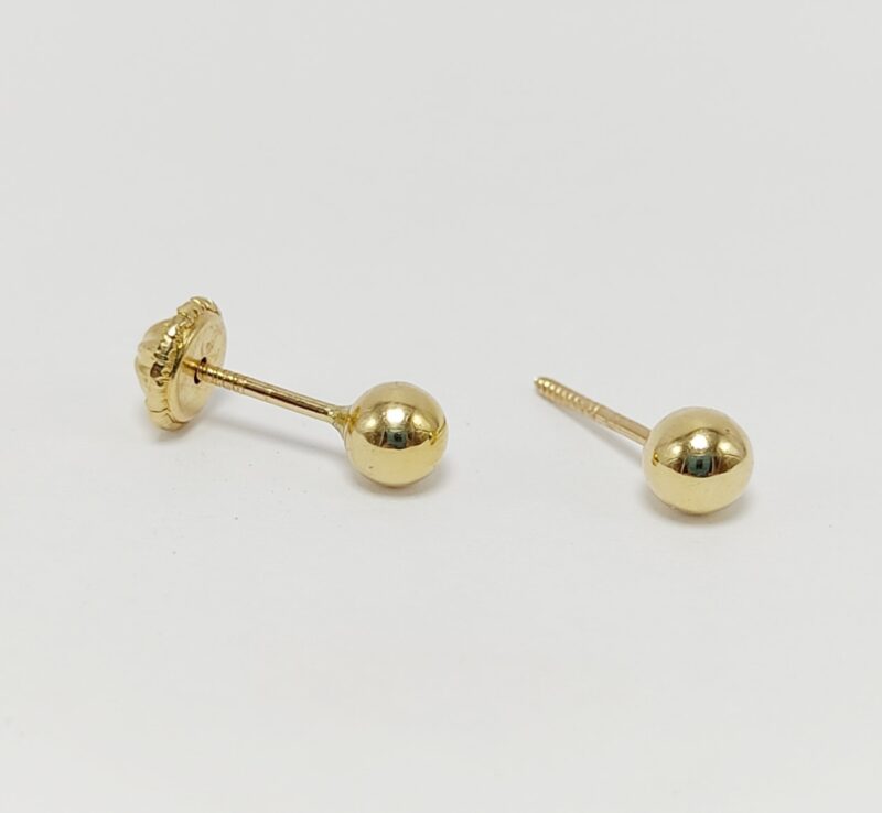 Pendientes Oro Amarillo Bola 4 mm