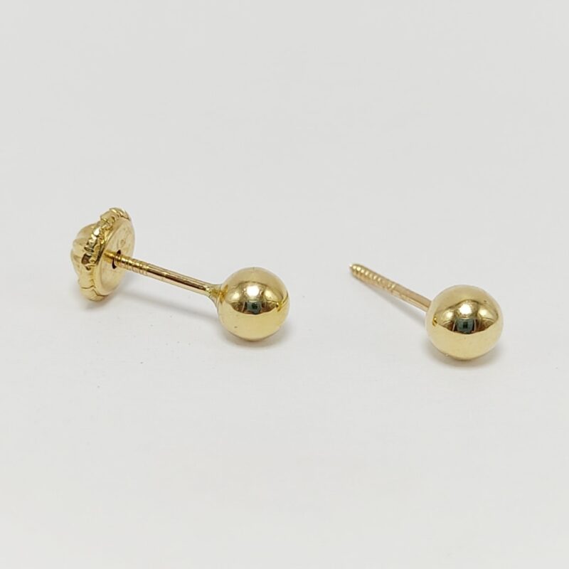 Pendientes Oro Amarillo Bola 4 mm