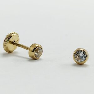 Pendientes Oro Amarillo Chatón 3 mm