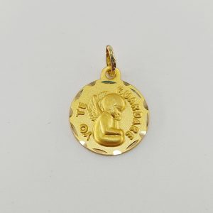 Medalla de Oro amarillo Angel del Guarda