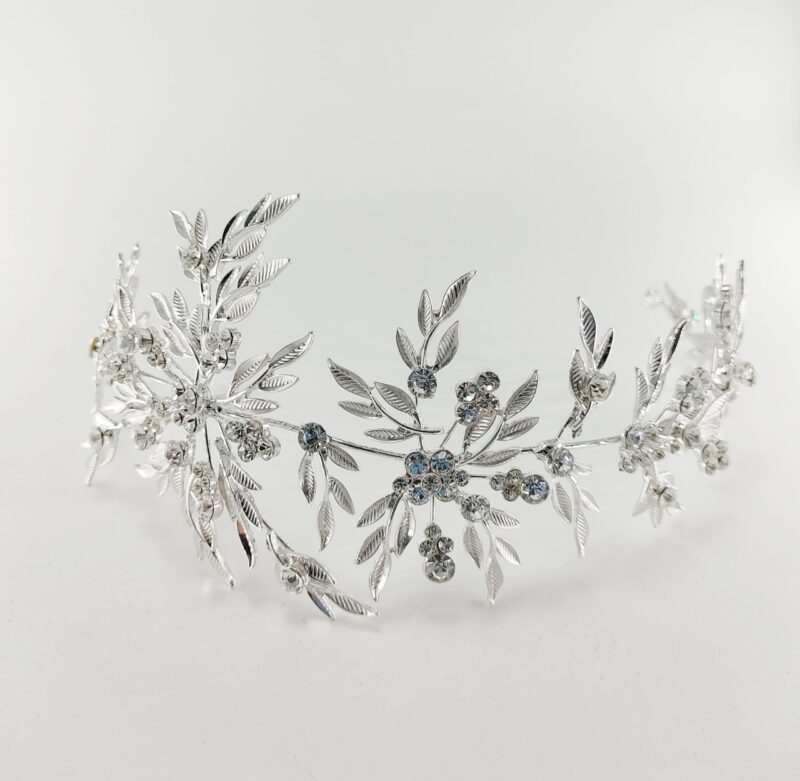 Tocado de Novia Ramas Plateadas