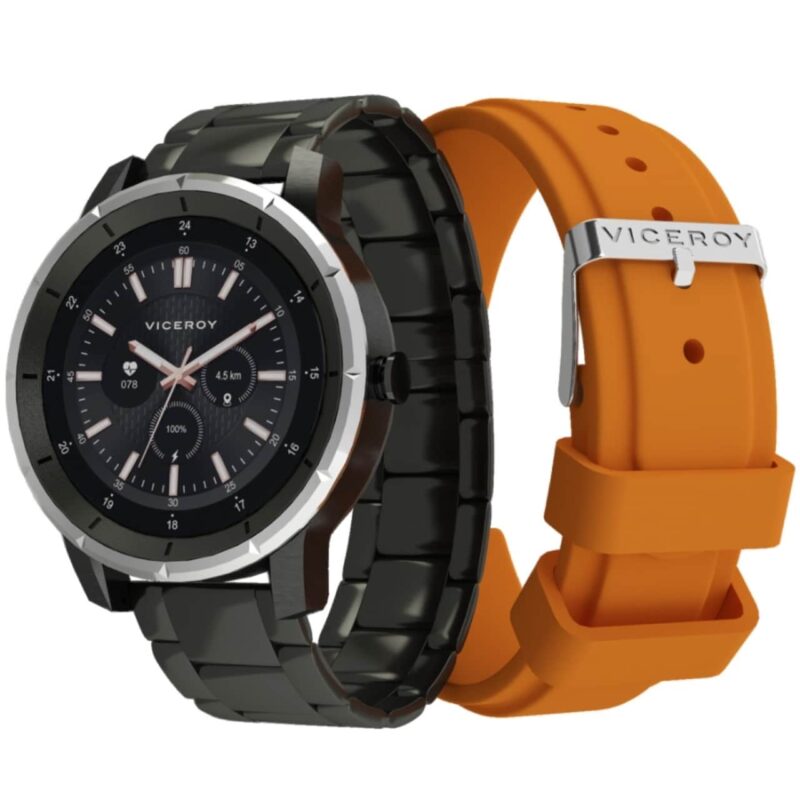 Reloj Negro Viceroy Smart Pro Negro Eslabones y correa Naranja