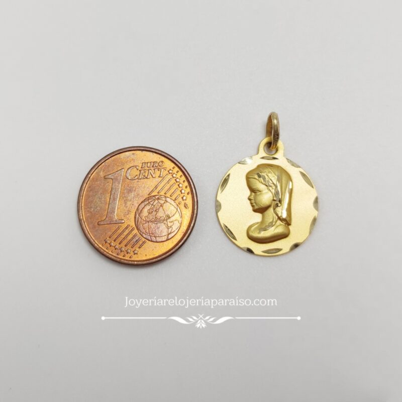Conjunto de Oro y Medalla Virgen Niña ,Redonda » Relojería Paraíso