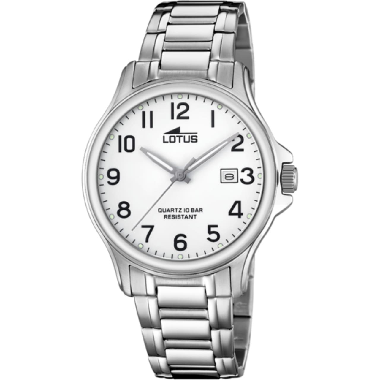 Reloj Lotus Acero Diario Esfera Blanca Joyeria Relojeria Paraiso