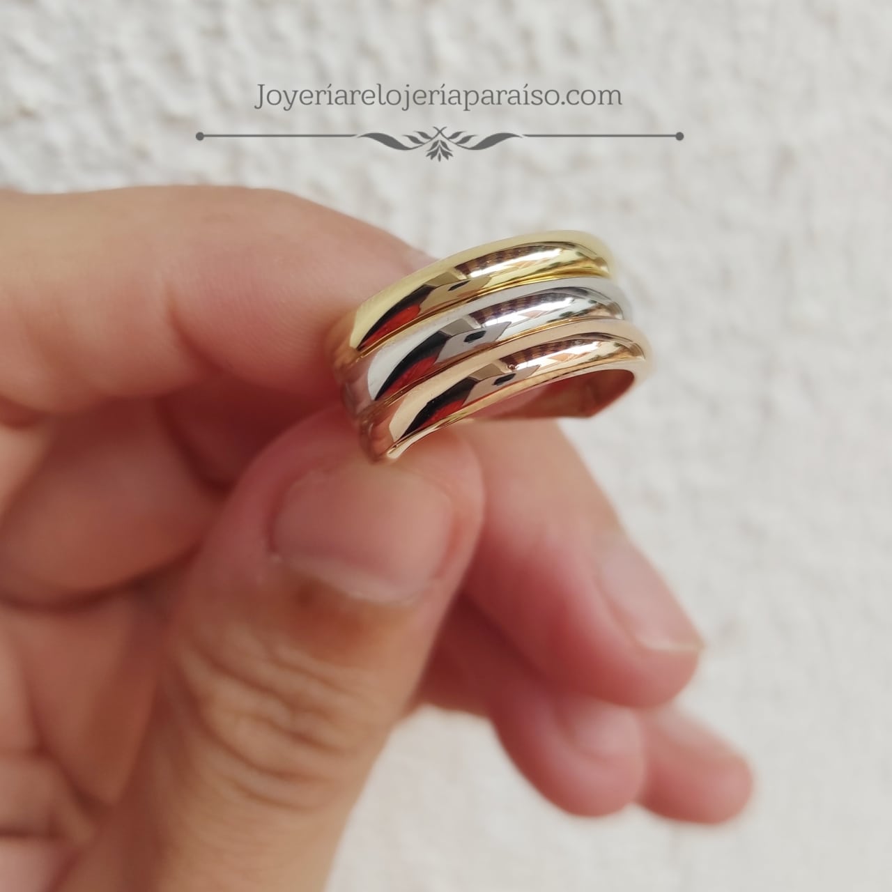 Anillos Sortijas De Oro 18k de Compromiso Matrimonio Boda Para Mujer Tres  Tonos