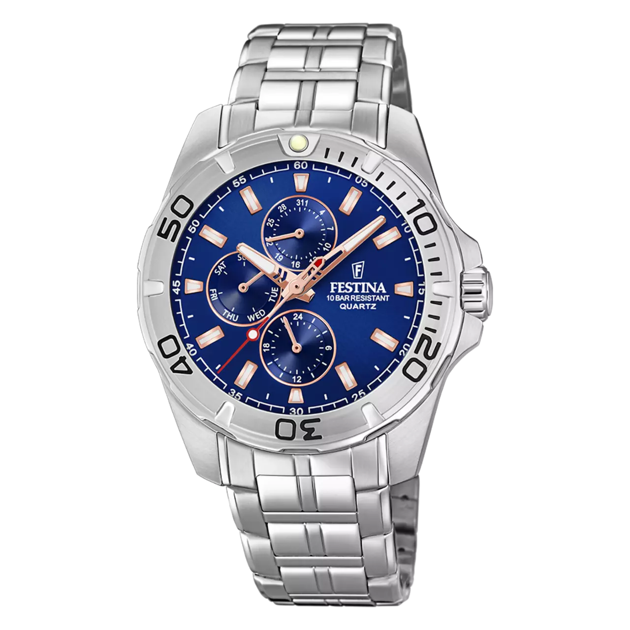 ✌️Reloj Festina Prestige hombre bicolor con cronógrafo y esfera azul.