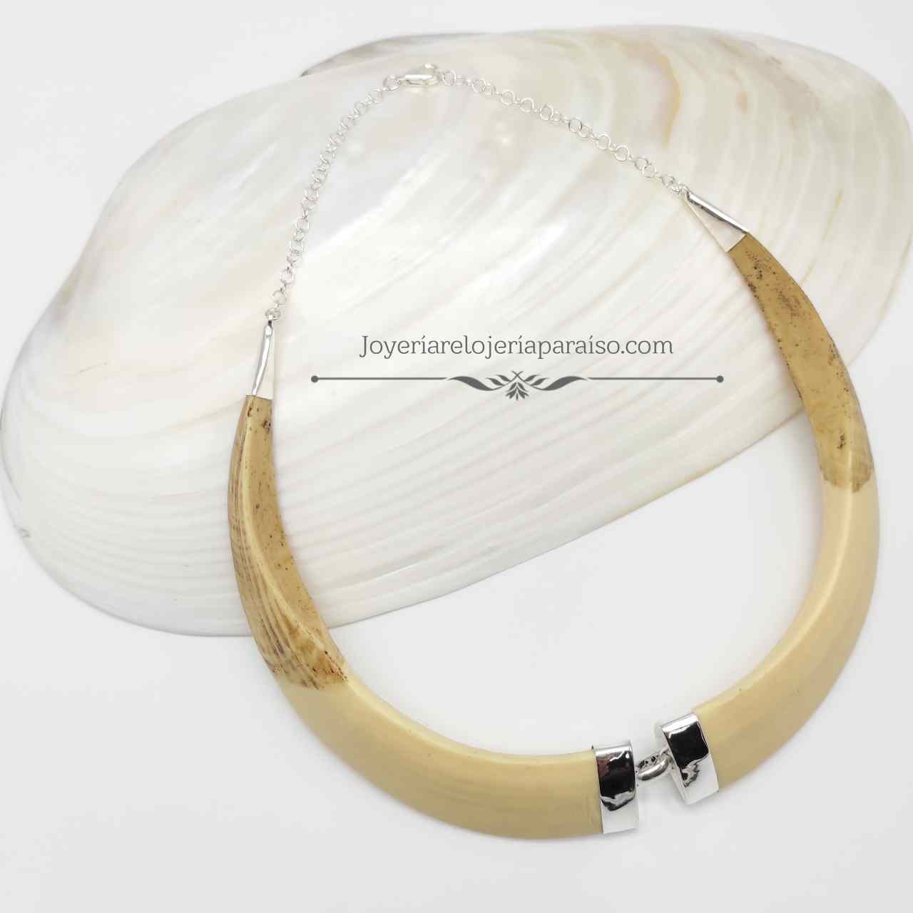 Collier Défenses De Sanglier (Colmillos De Jabali) - Style Naturel, Neuf