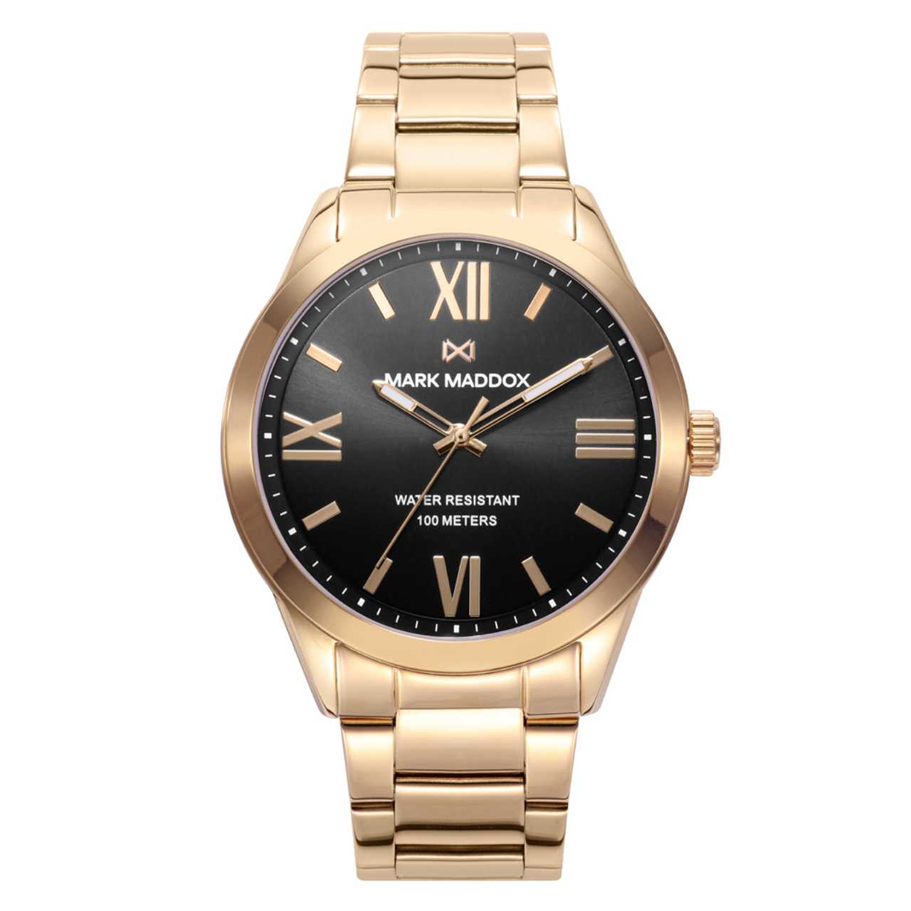 Reloj Mark Maddox Acero Hombre Acero Dorado Esfera Negra