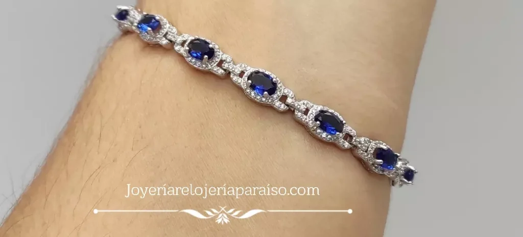 pulseras para novias piedras azules