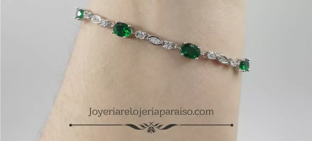 pulseras para novias piedras verdes